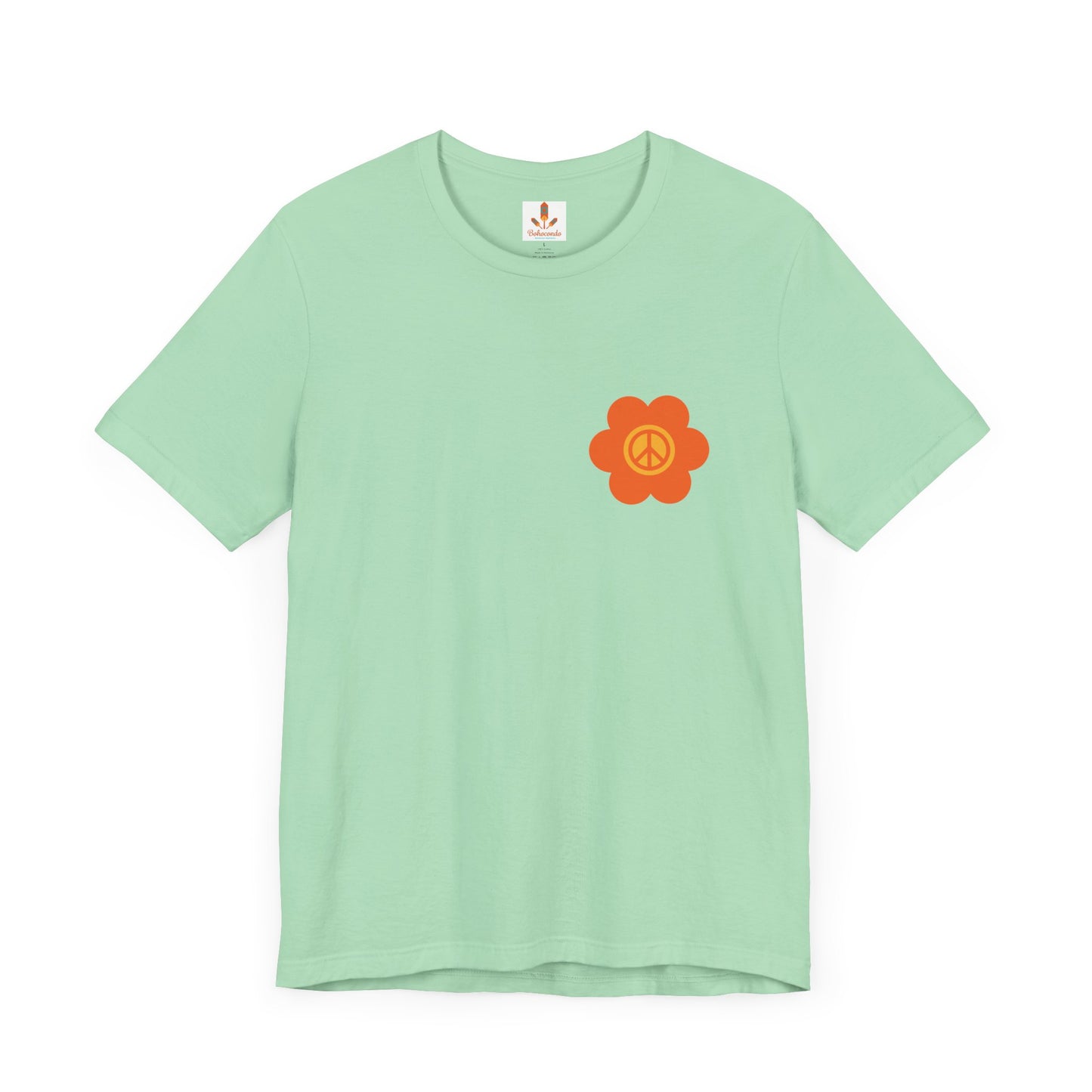 Peace Sign in Orange Flower T-shirt