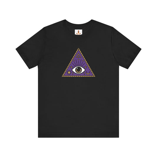 White Evil Eye and Pyramid T-shirt