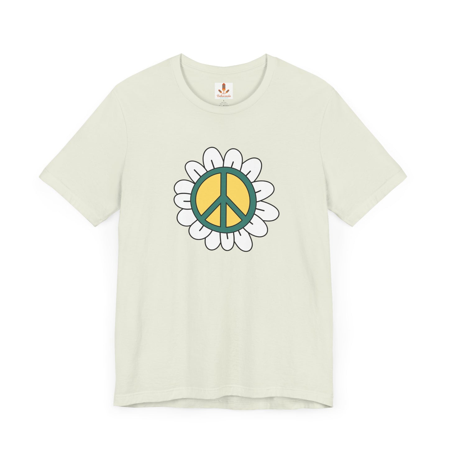 Peace Sign in White Flower T-shirt