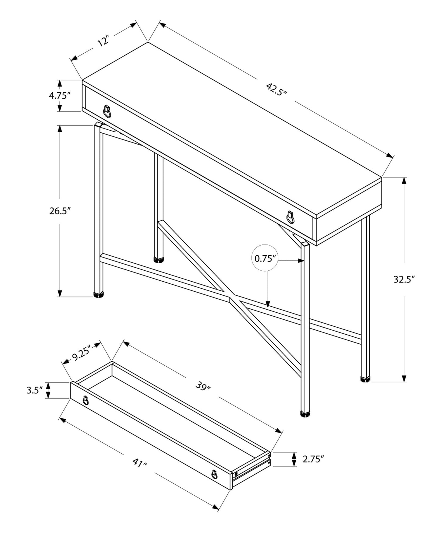 32.5-inch Bohemian Accent Table