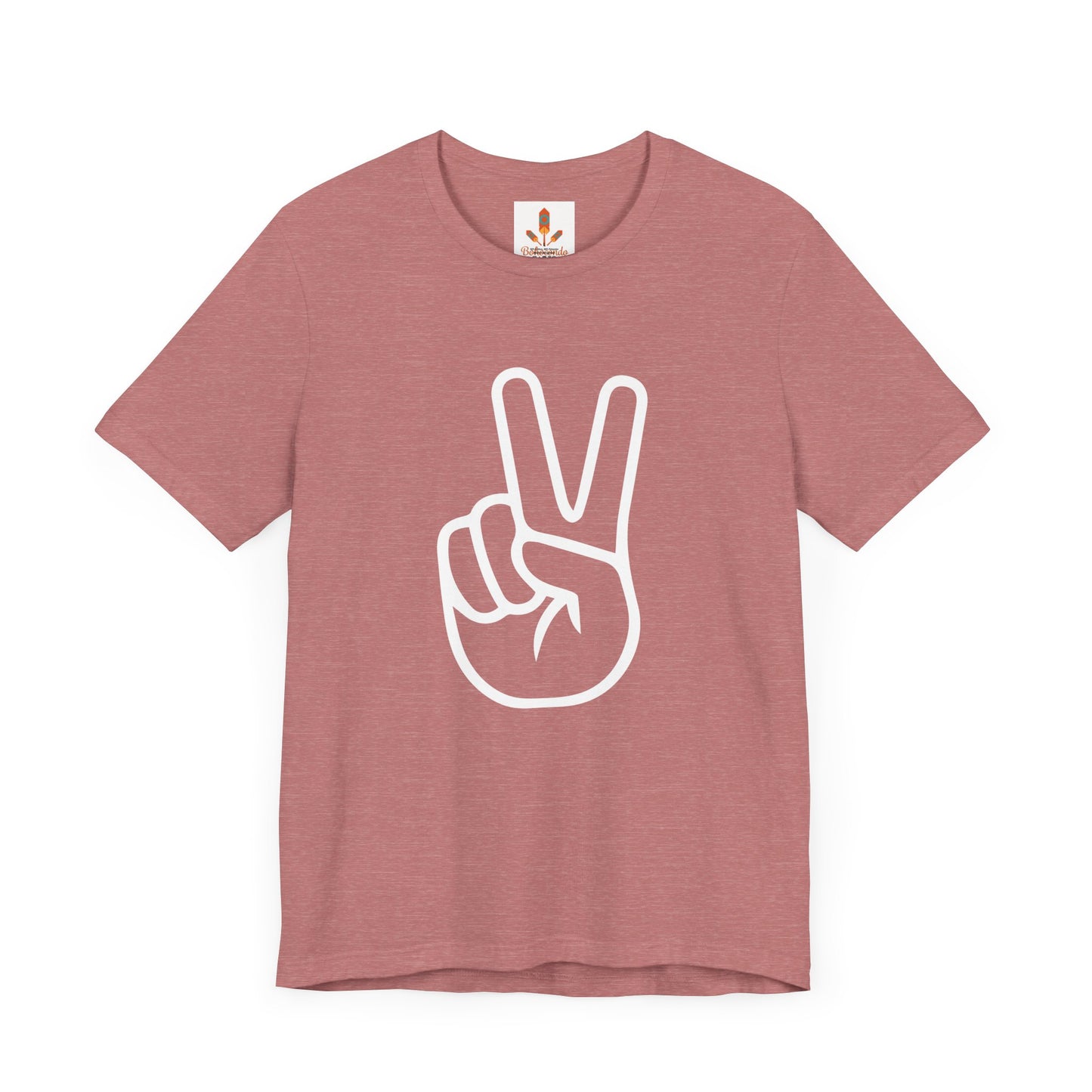 White Simple Peace Hand Sign T-shirt