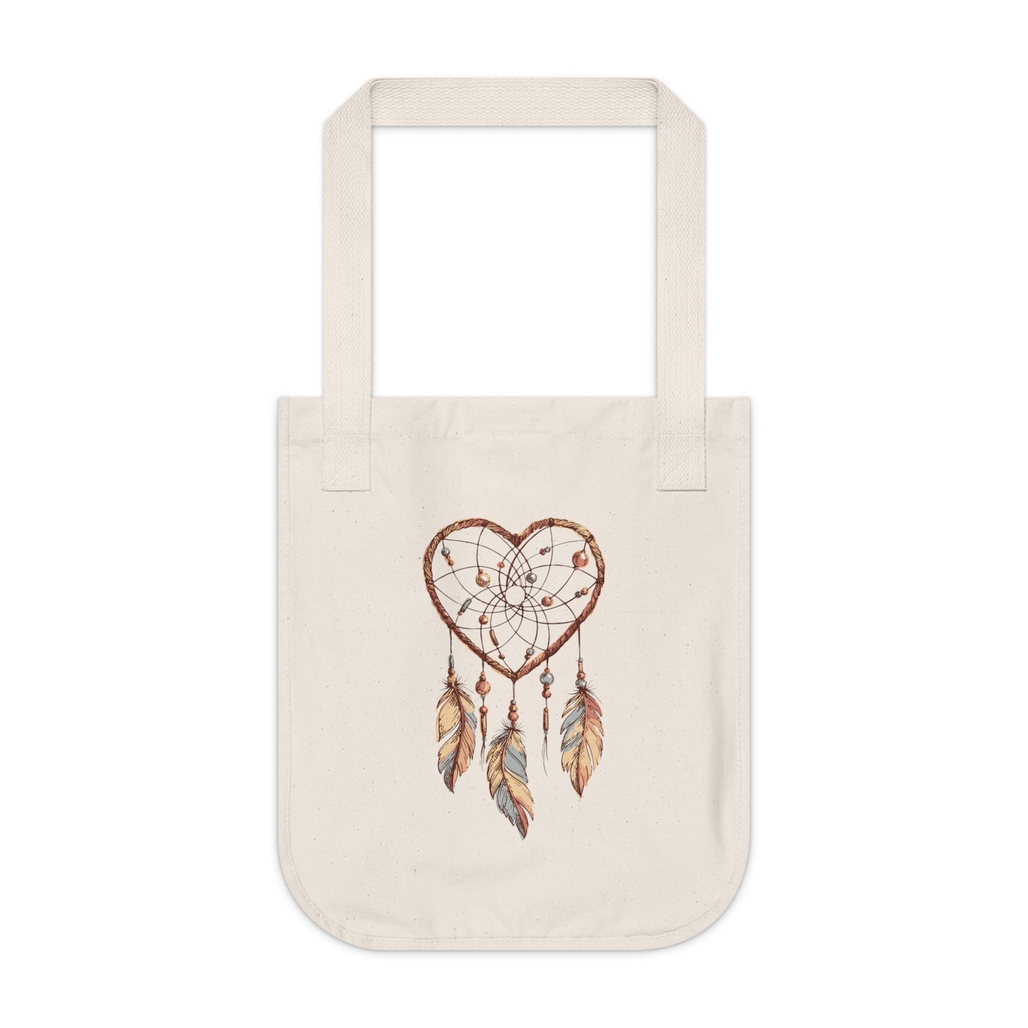 Heart Dream Catcher Organic Canvas Tote Bag