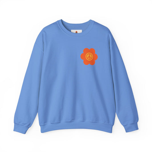 Peace Sign in Orange Flower Sweatshirt