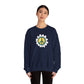 Peace Sign in White Flower Sweatshirt