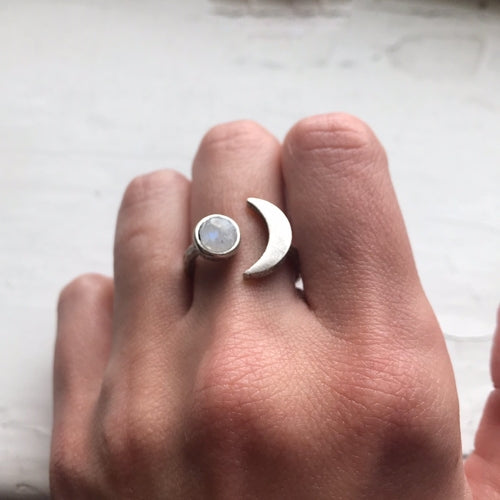 Moon Goddess Ring with Moonstone