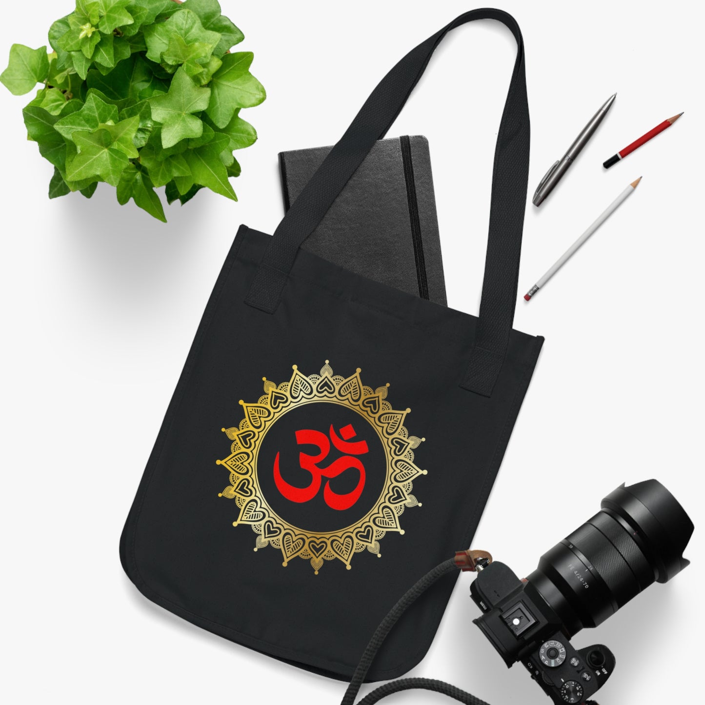 Golden Mandala Om Organic Canvas Tote Bag