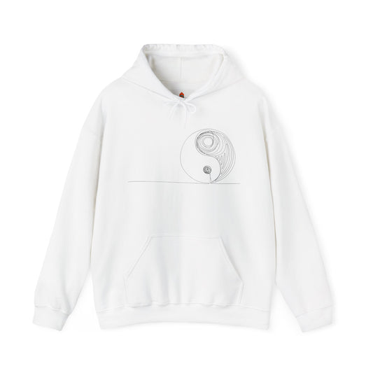 Minimalistic Yin Yang Drawing Hoodie