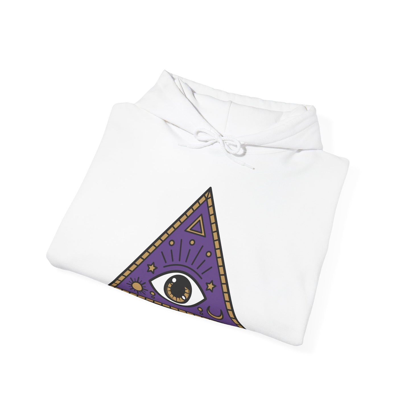 White Evil Eye and Pyramid Hoodie