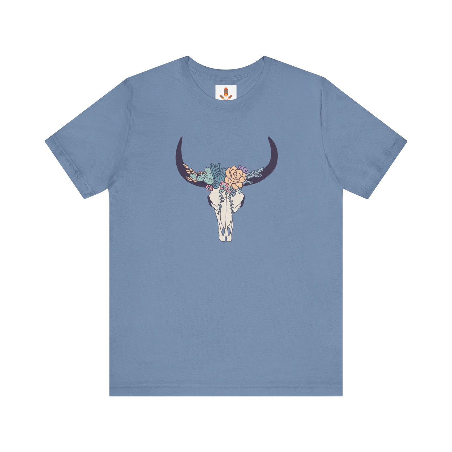 Buffalo Skull with Flowers T-shirt