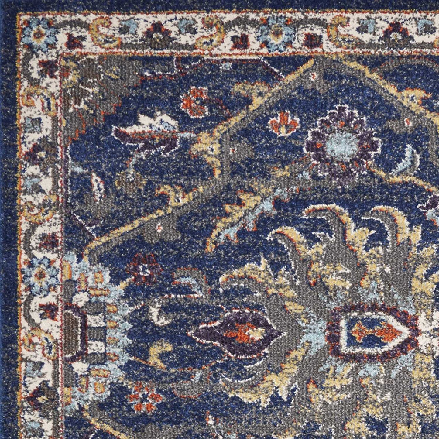 Royal Blue Machine Woven Traditional Indoor Area Rug