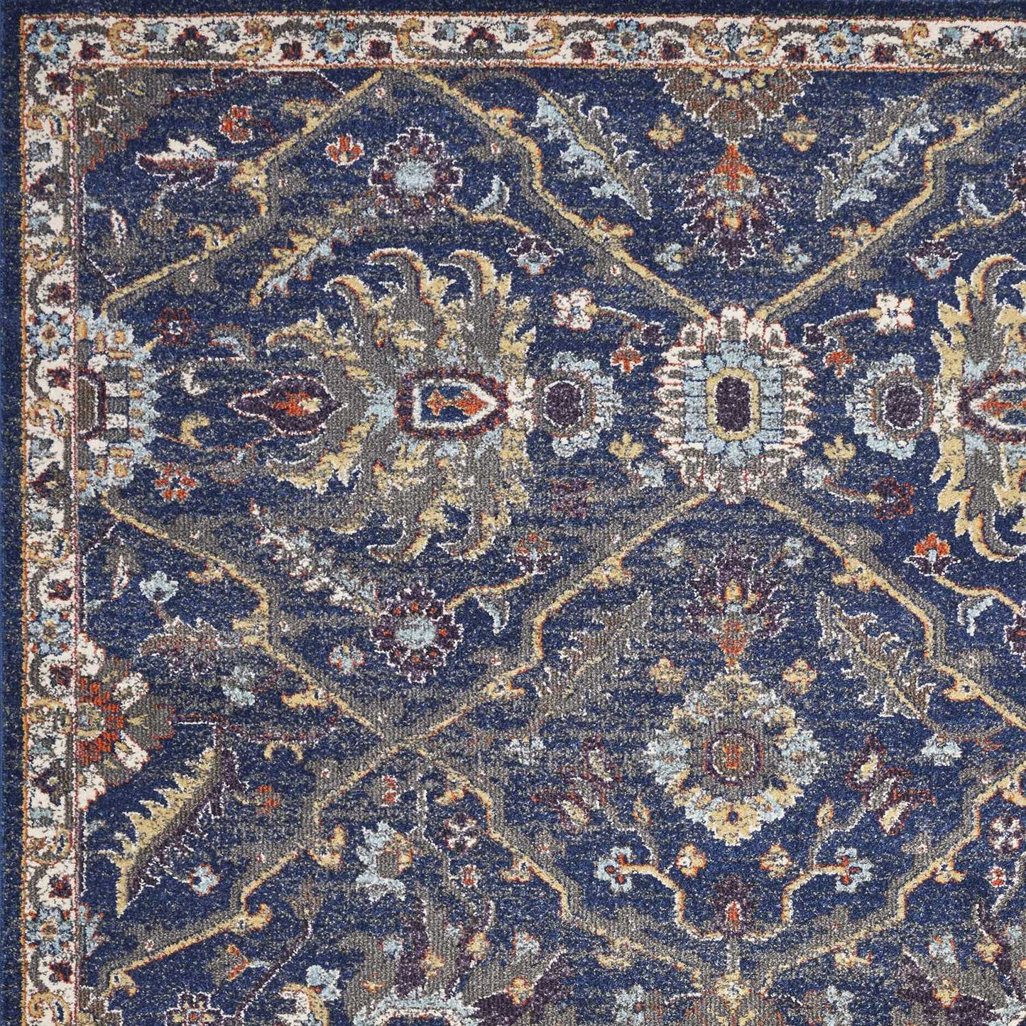 Royal Blue Machine Woven Traditional Indoor Area Rug