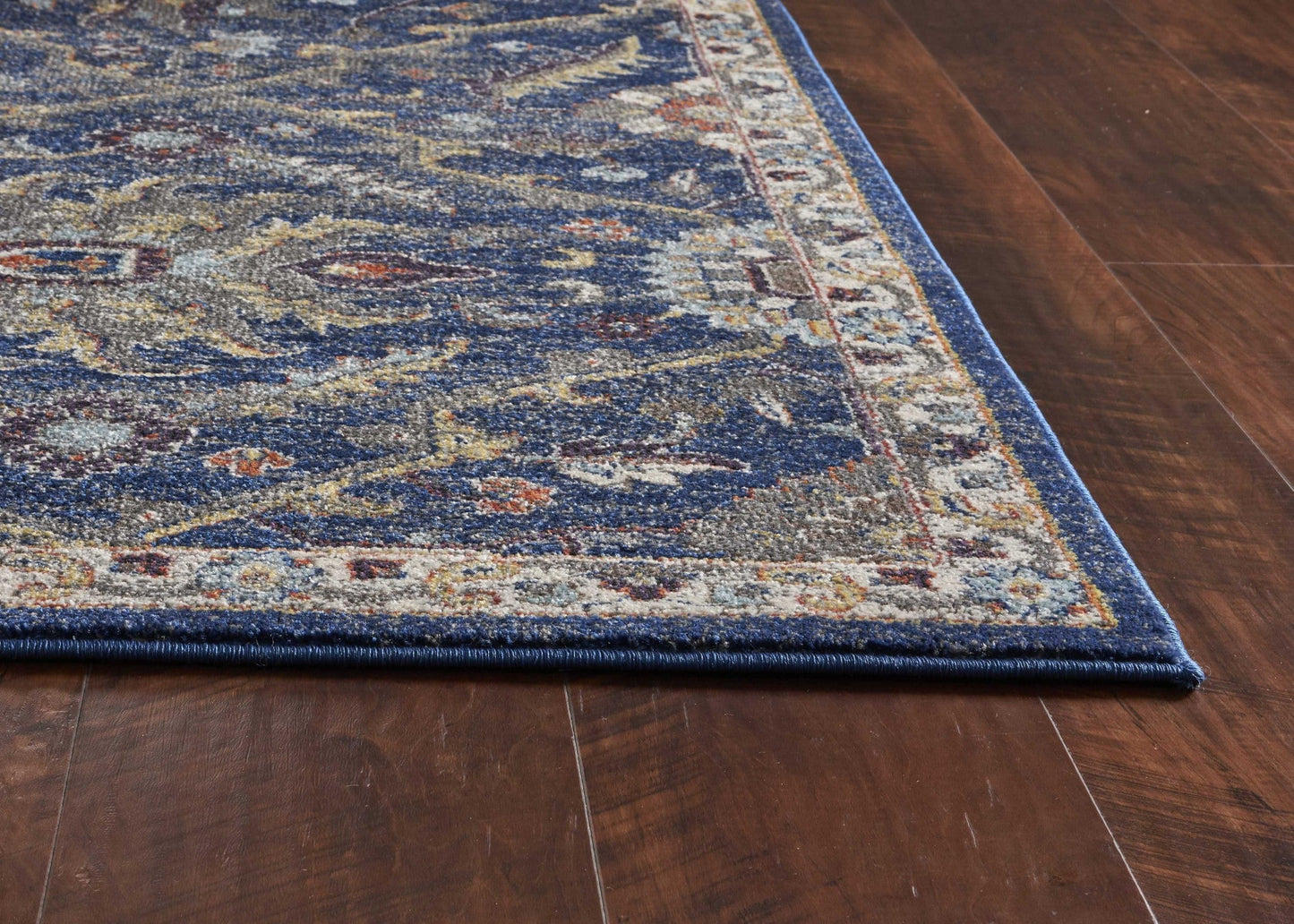 Royal Blue Machine Woven Traditional Indoor Area Rug