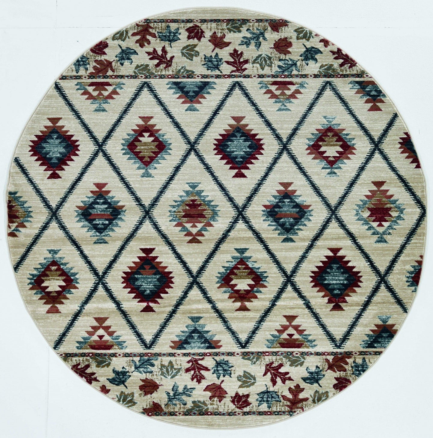 Ivory Round Indoor Area Rug