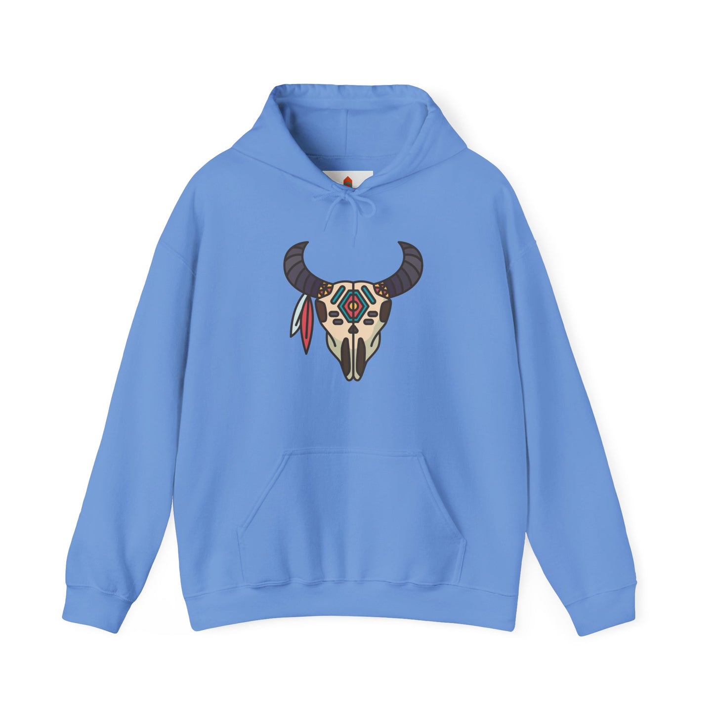 Buffalo Skull with Native Patterns Hoodie