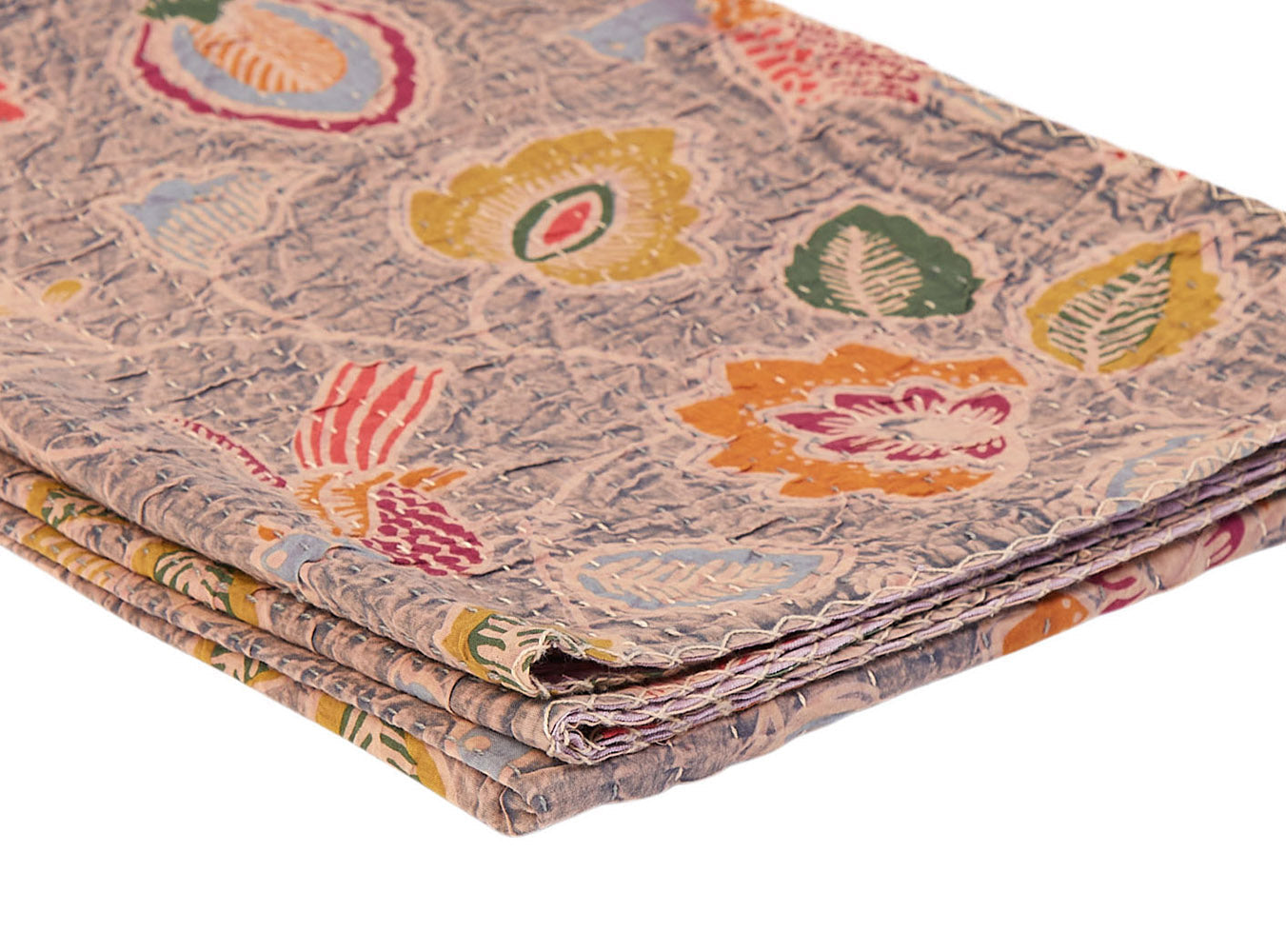 Multicolored Eclectic Bohemian Kantha Throw