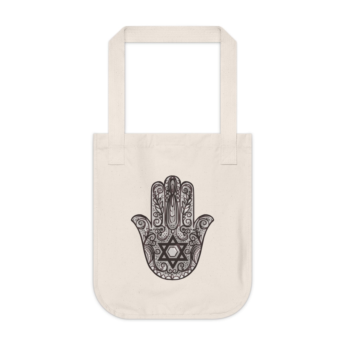 Beautiful Hamsa Hand with Star Organic Canvas Tote Bag