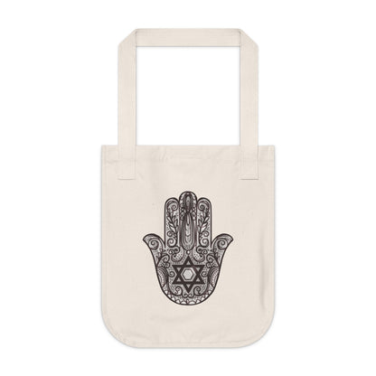 Beautiful Hamsa Hand with Star Organic Canvas Tote Bag