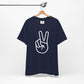 White Simple Peace Hand Sign T-shirt