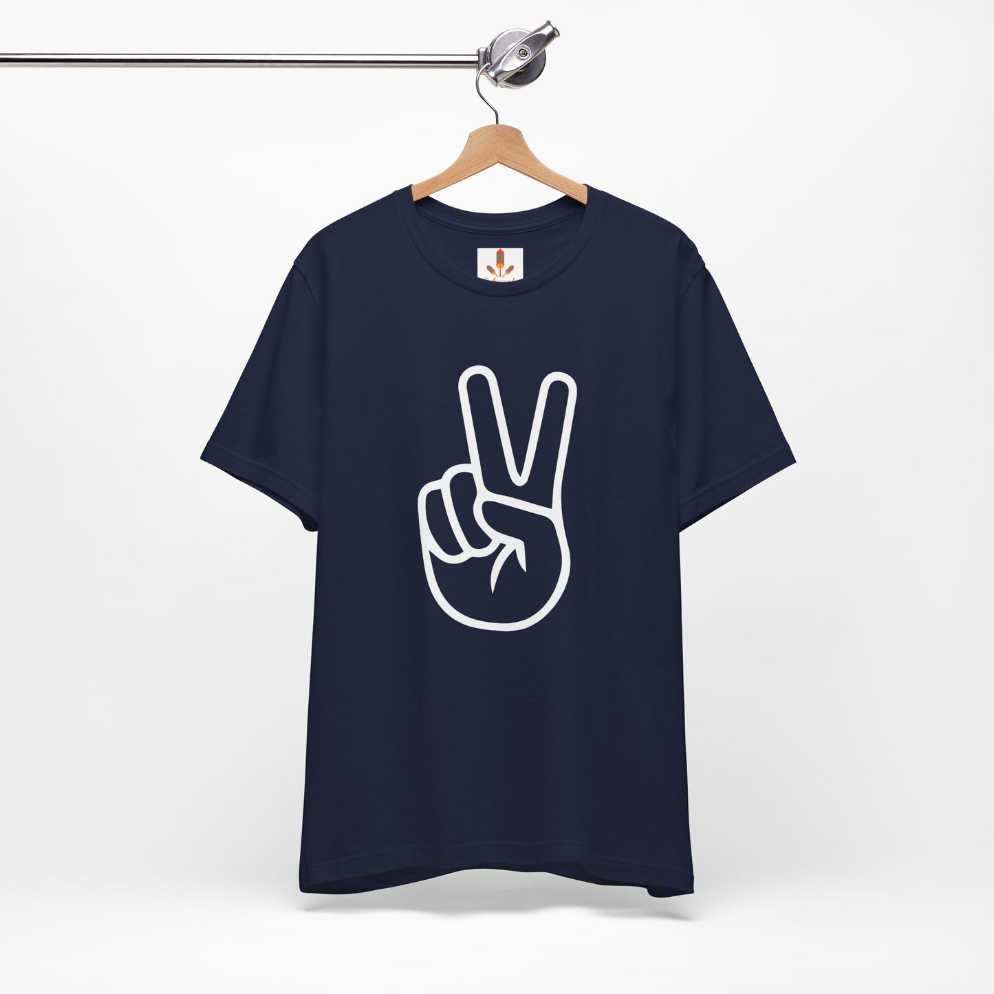 White Simple Peace Hand Sign T-shirt