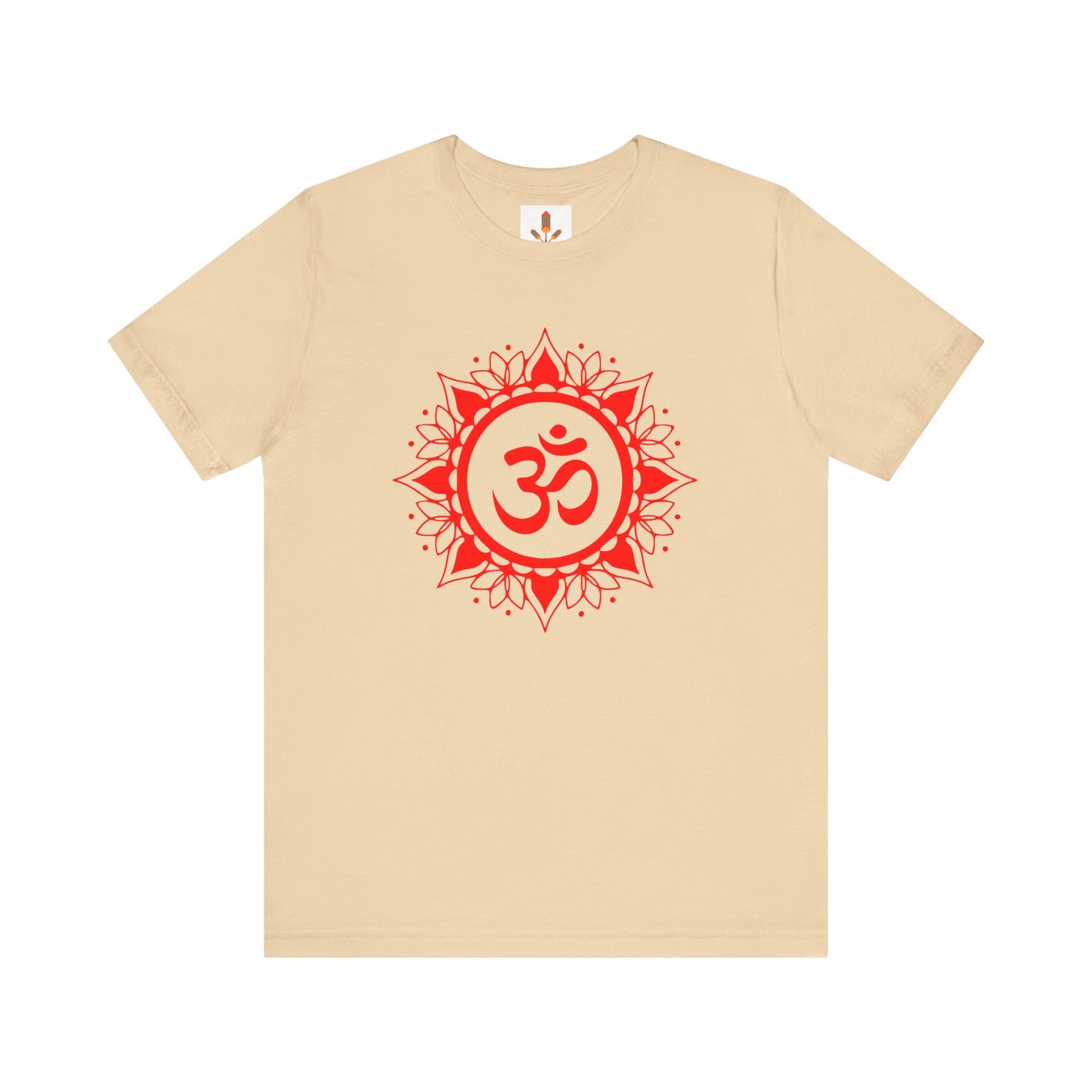 Red Om Lotus Design T-shirt