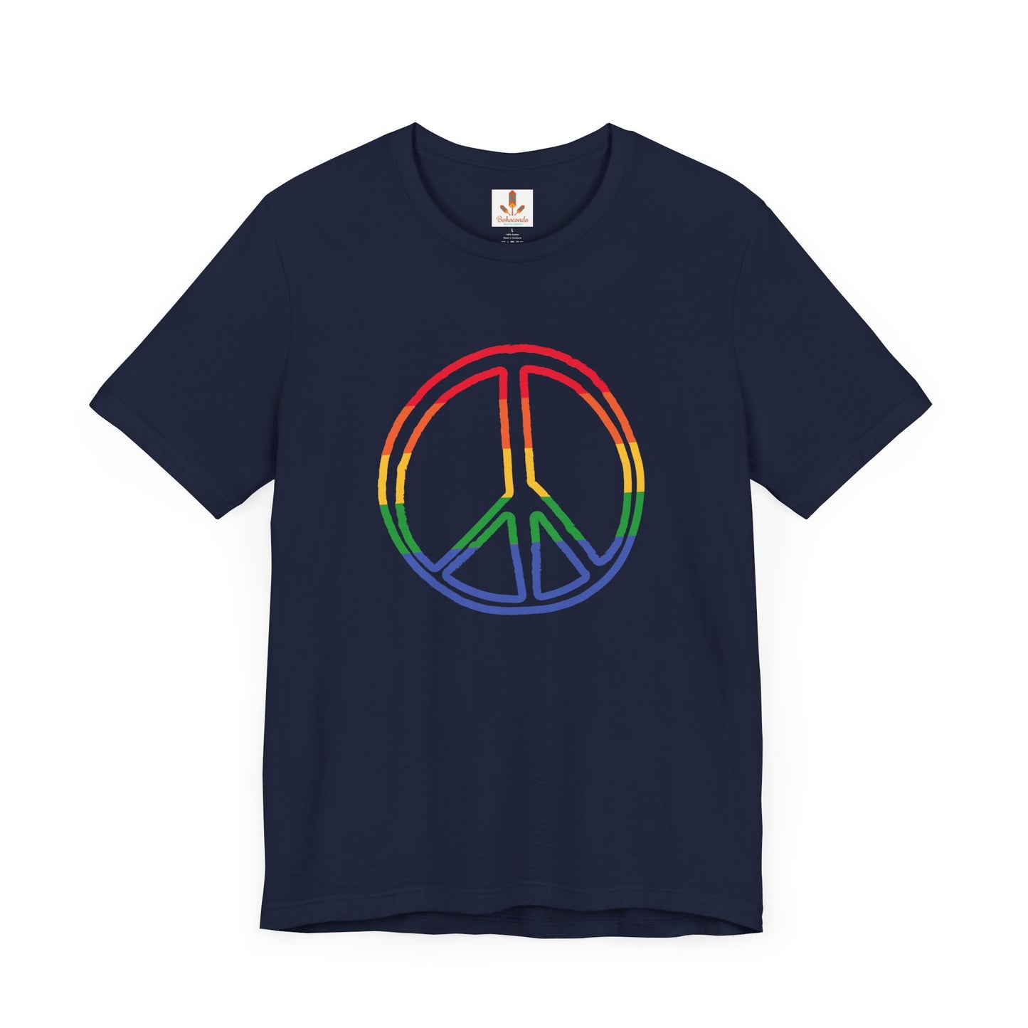 Drawing of Rainbow Peace Sign T-shirt