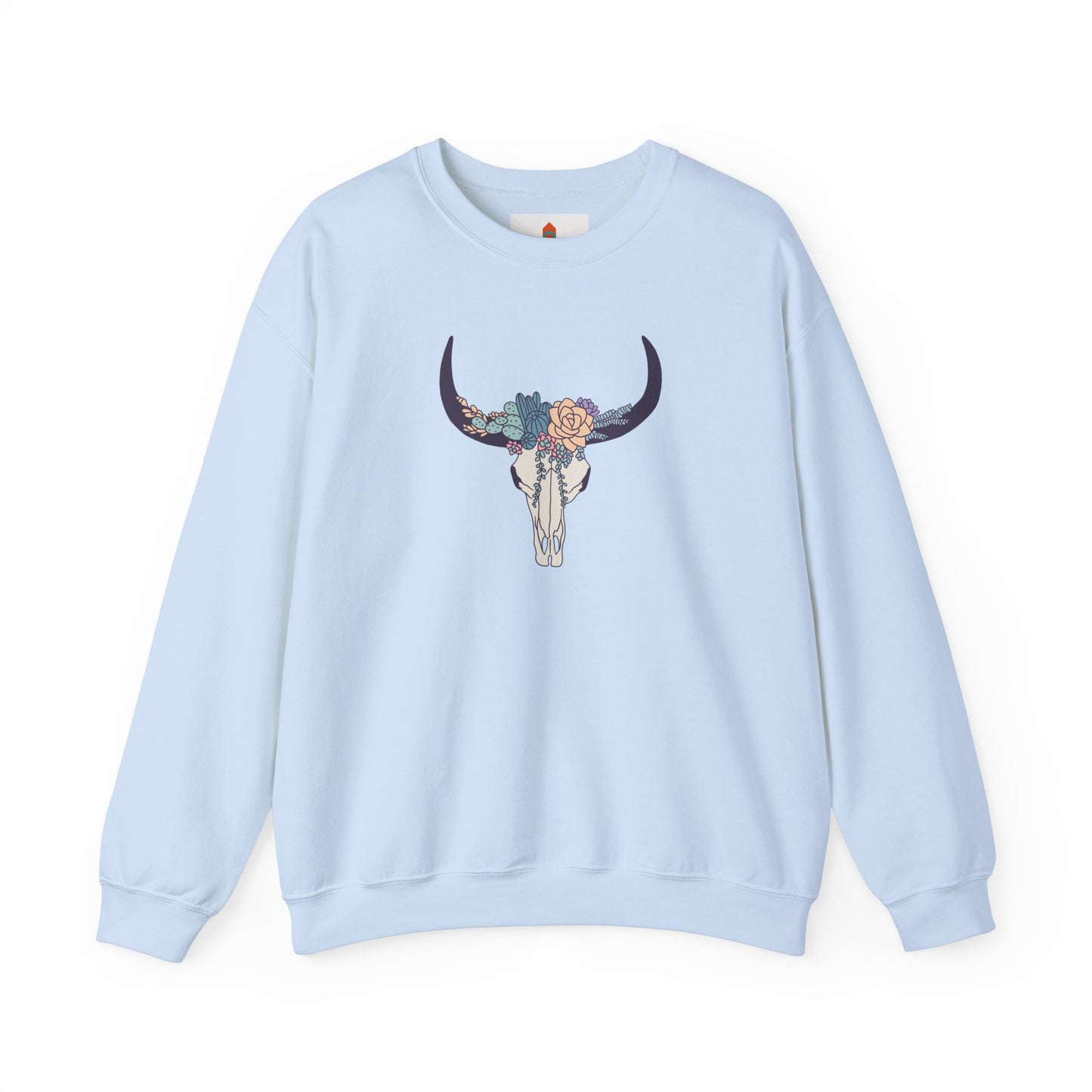 Buffalo Skull with Flowers Sweatshirt