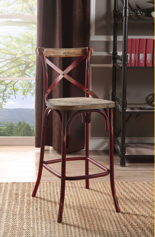 Antique Sky Oak Wooden Bar Chair