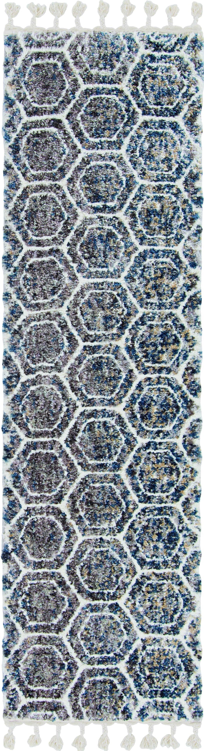 Grey Ivory Machine Woven Bohemian Rug