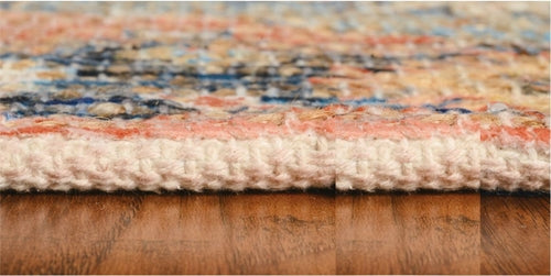 Hand-Woven Blue Jute & Polyester Area Rug