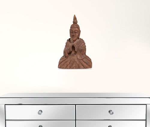 Wooden Seated Buddha Sculpture