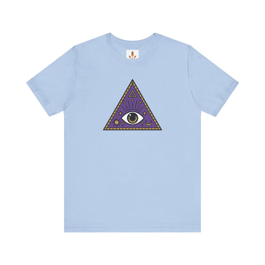 White Evil Eye and Pyramid T-shirt