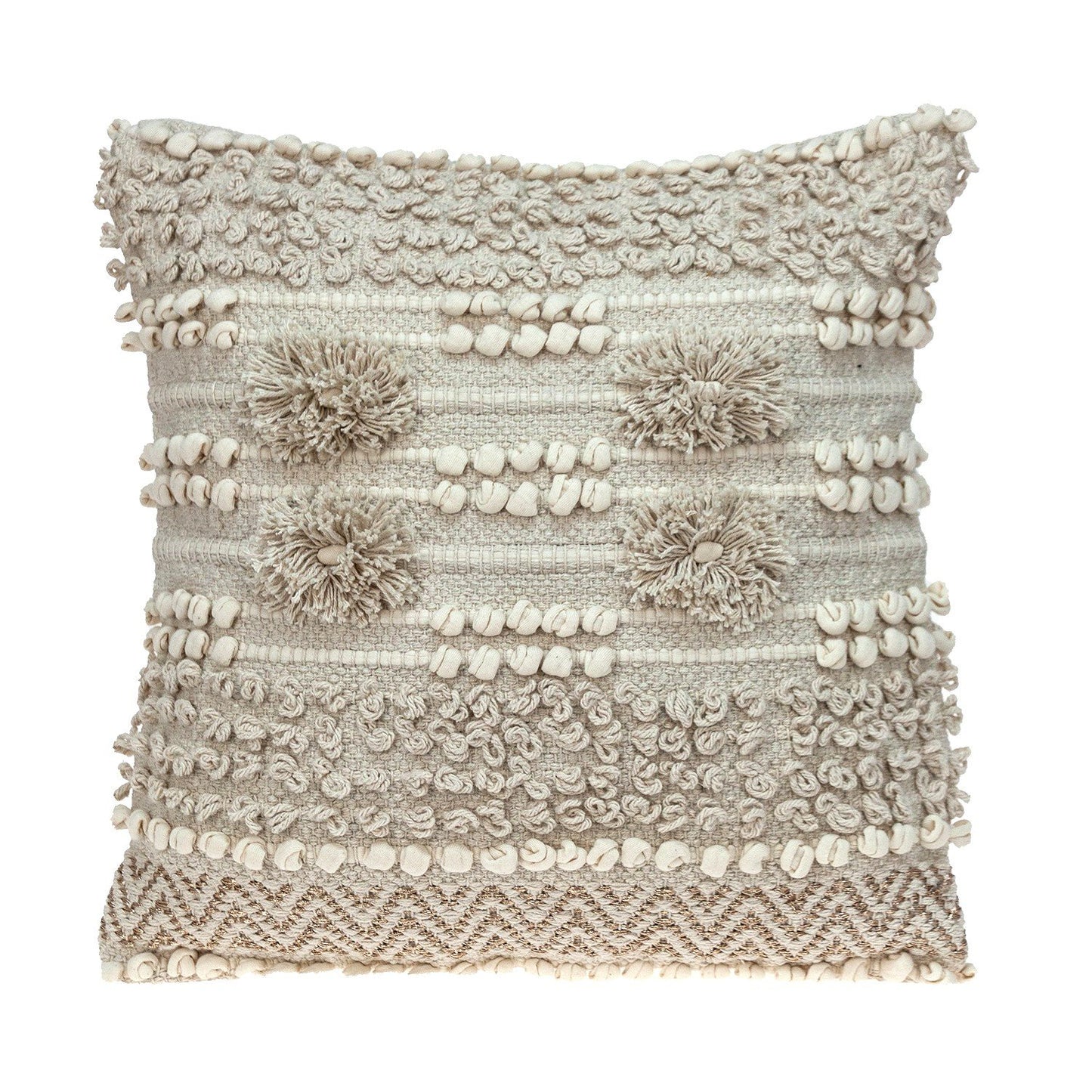 Bohemian Warm Ivory Chunky Throw Pillow