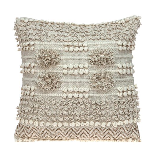 Bohemian Warm Ivory Chunky Throw Pillow