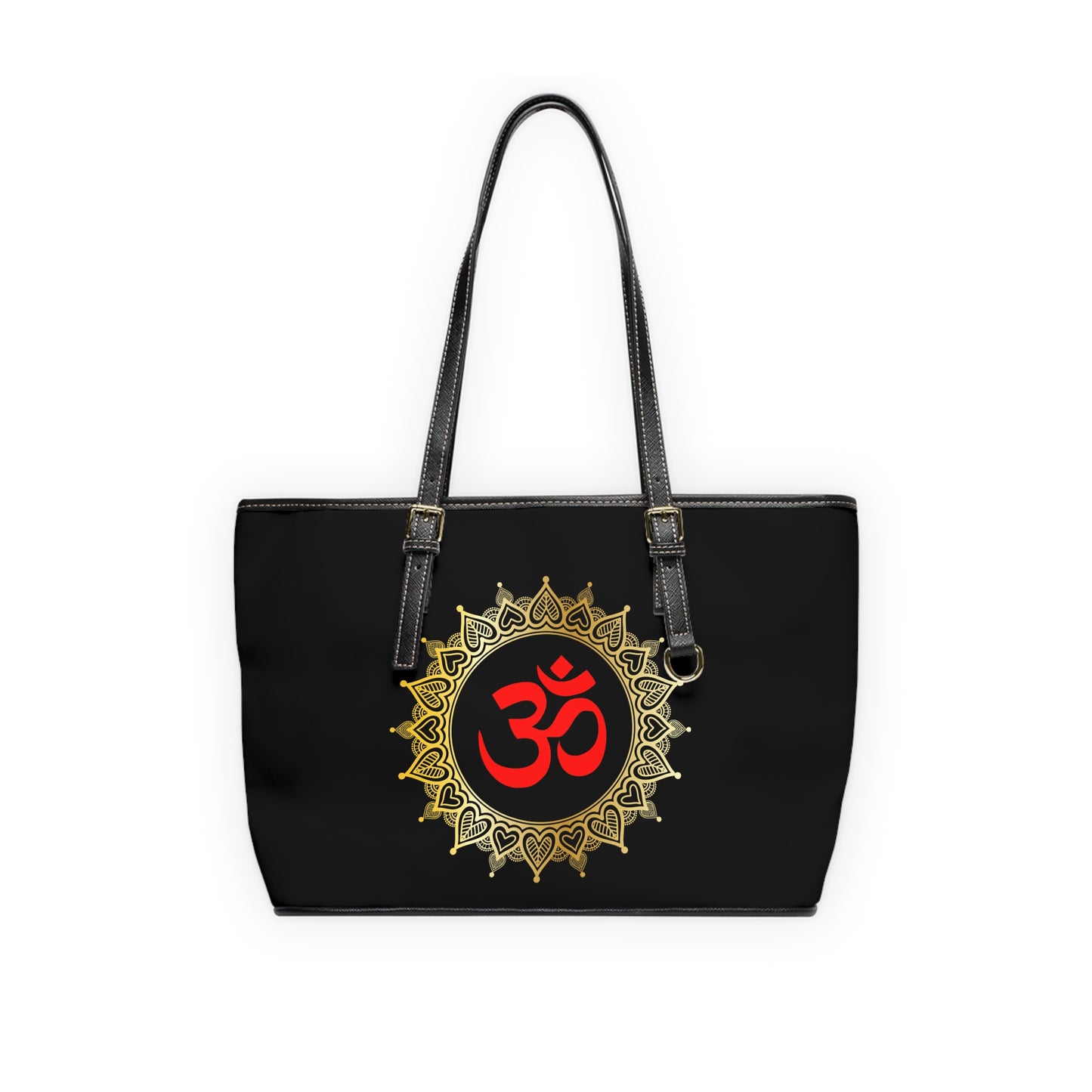 Golden Mandala Om Leather Shoulder Bag