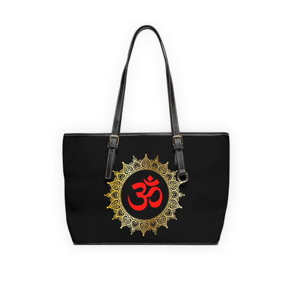 Golden Mandala Om Leather Shoulder Bag