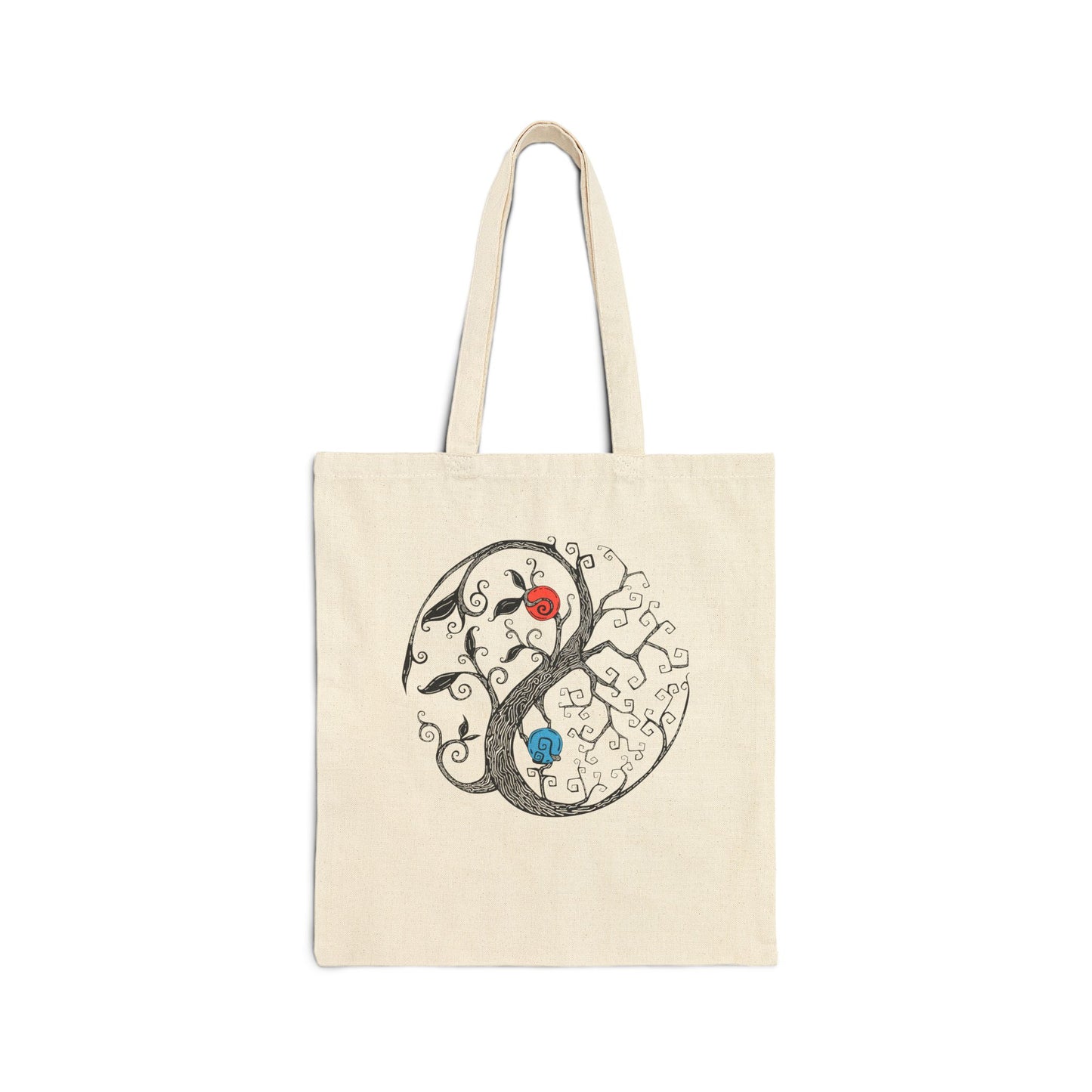 Tree of Life Yin Yang Cotton Tote Bag