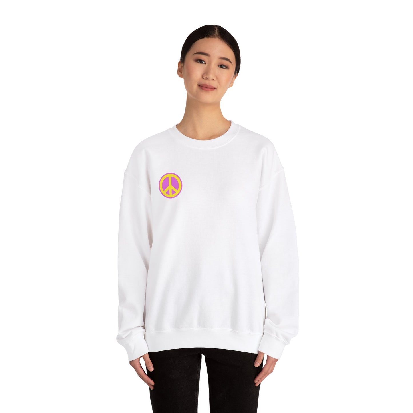 Yellow and Purple Peace Sign Sweatshirt