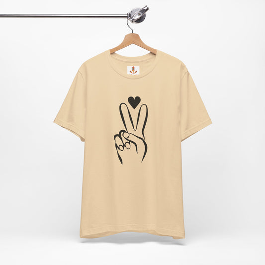 Peace Hand Sign with Heart T-shirt