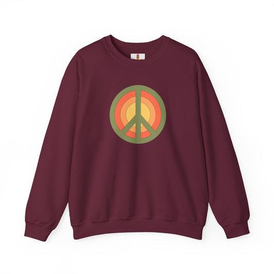 Retro Peace Sign Design Sweatshirt