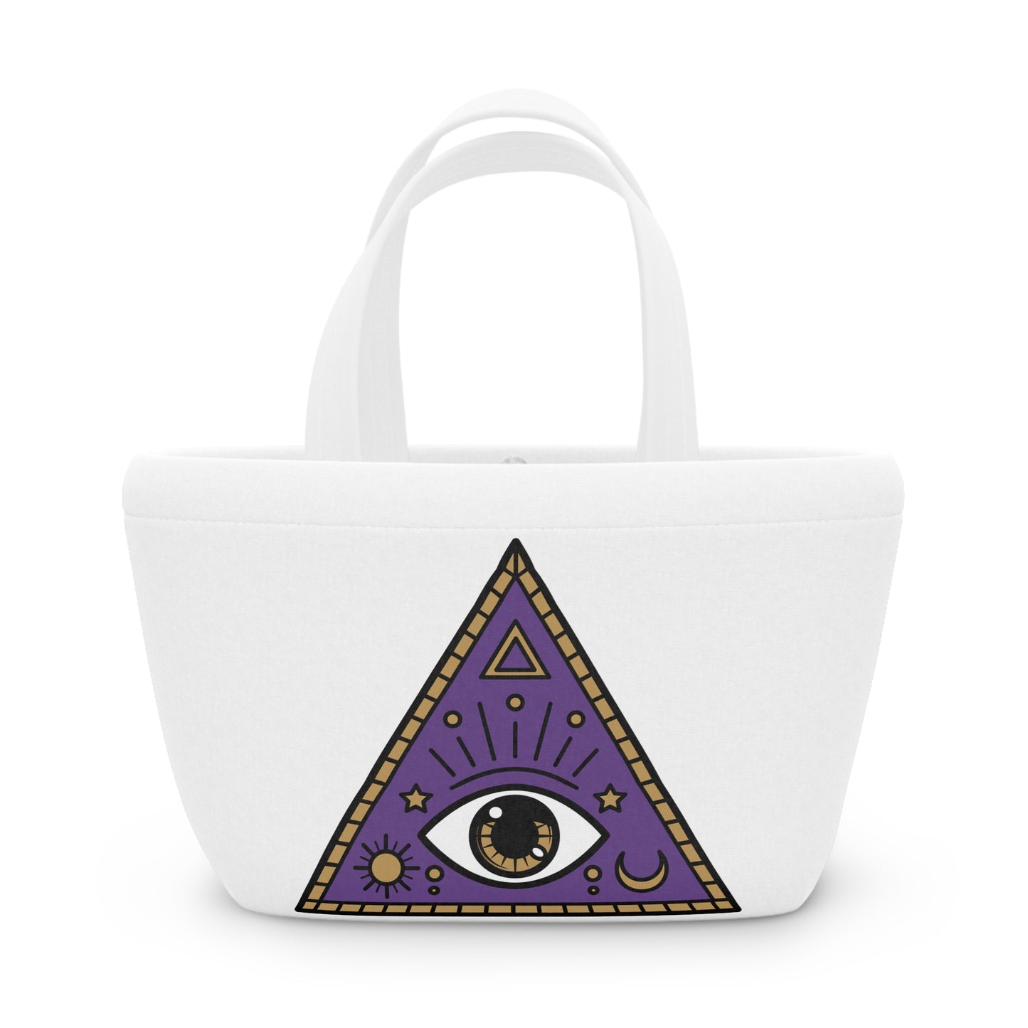 White Evil Eye and Pyramid Bag