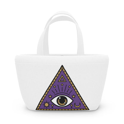 White Evil Eye and Pyramid Bag