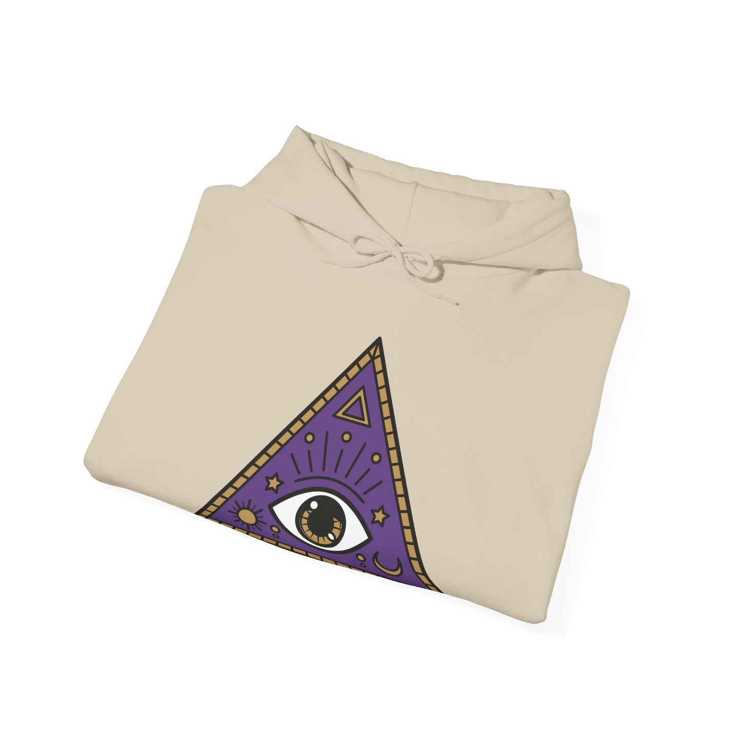 White Evil Eye and Pyramid Hoodie