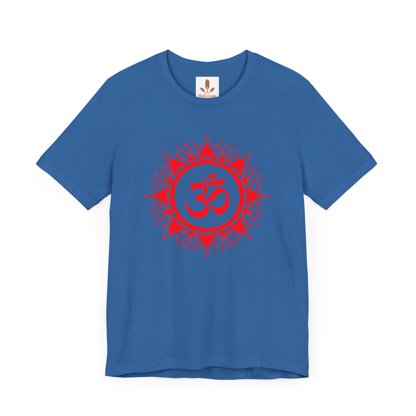 Red Om Lotus Design T-shirt