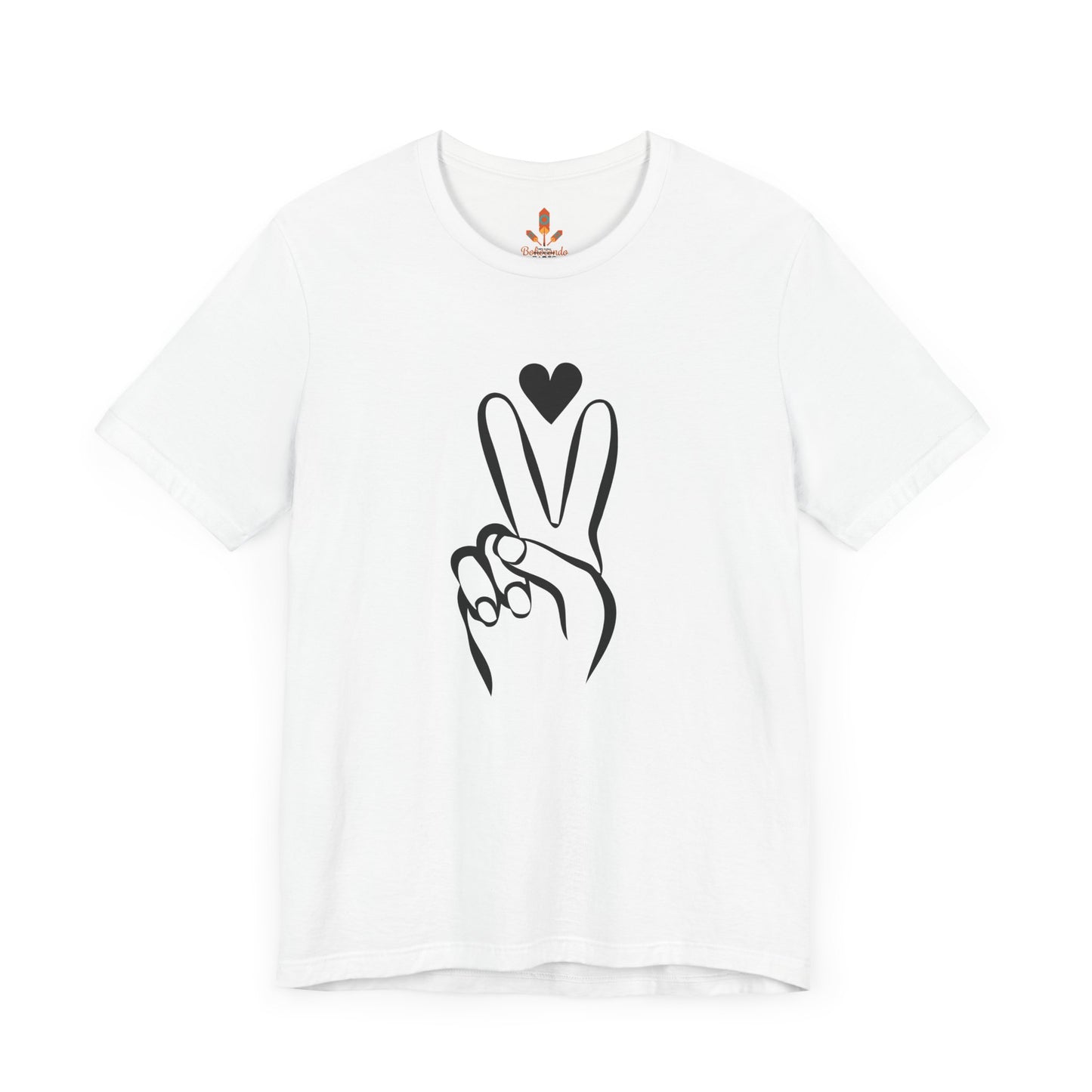 Peace Hand Sign with Heart T-shirt