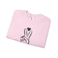 Peace Hand Sign with Heart Sweatshirt
