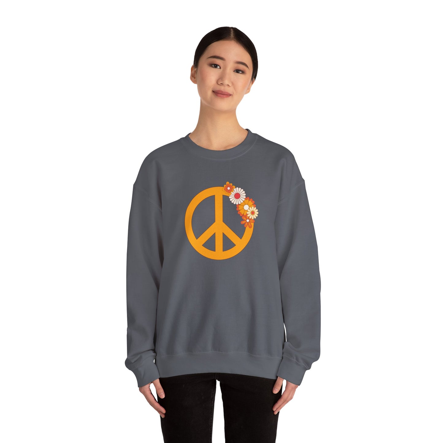 Peace Sign with Flowers Sweatshirt
