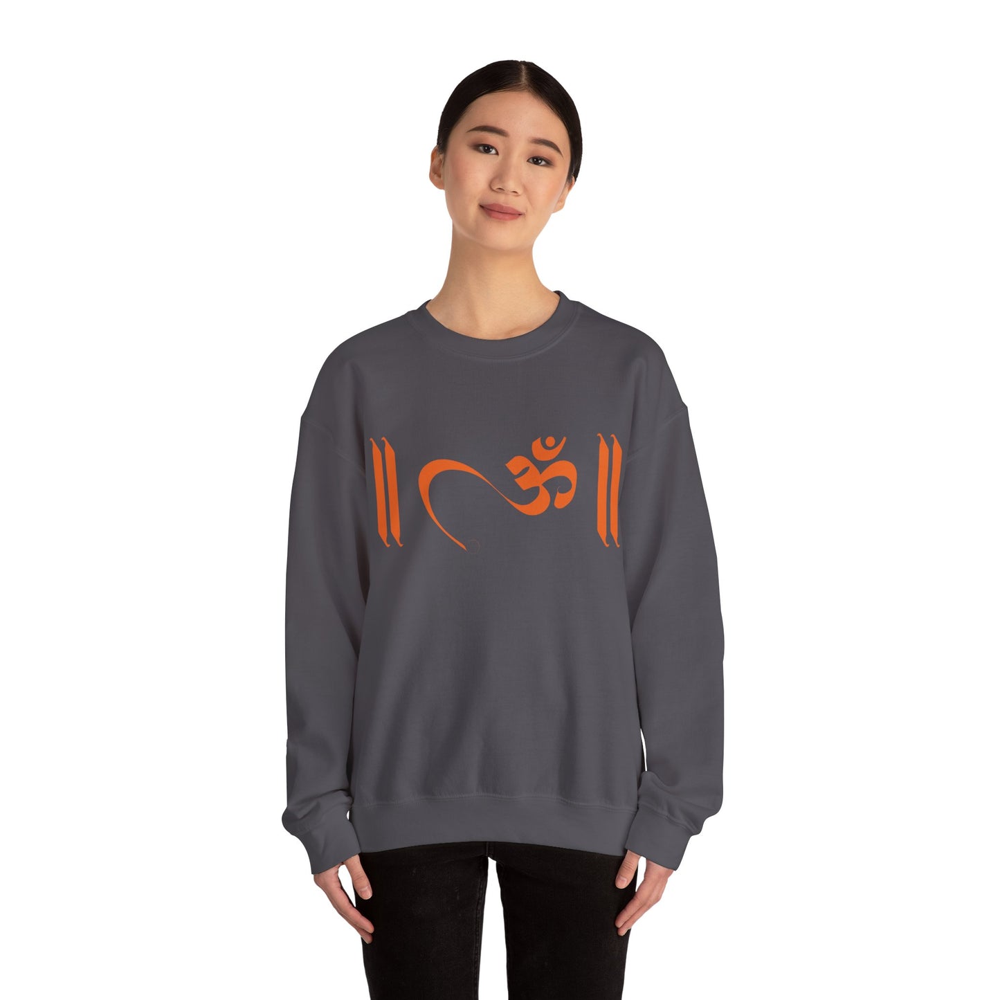 Om Written in Orange Sweatshirt