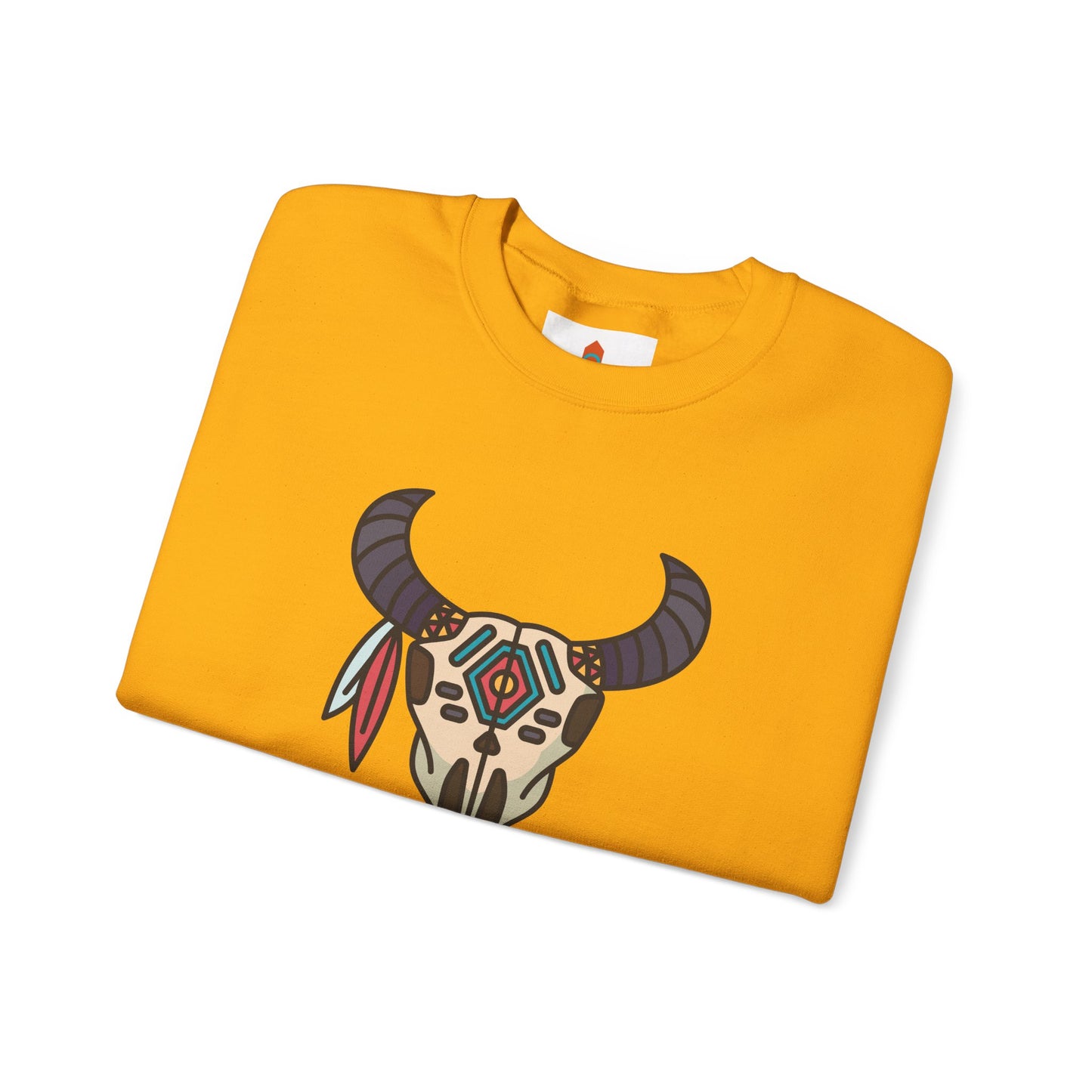 Buffalo Skull with Native Patterns Sweatshirt