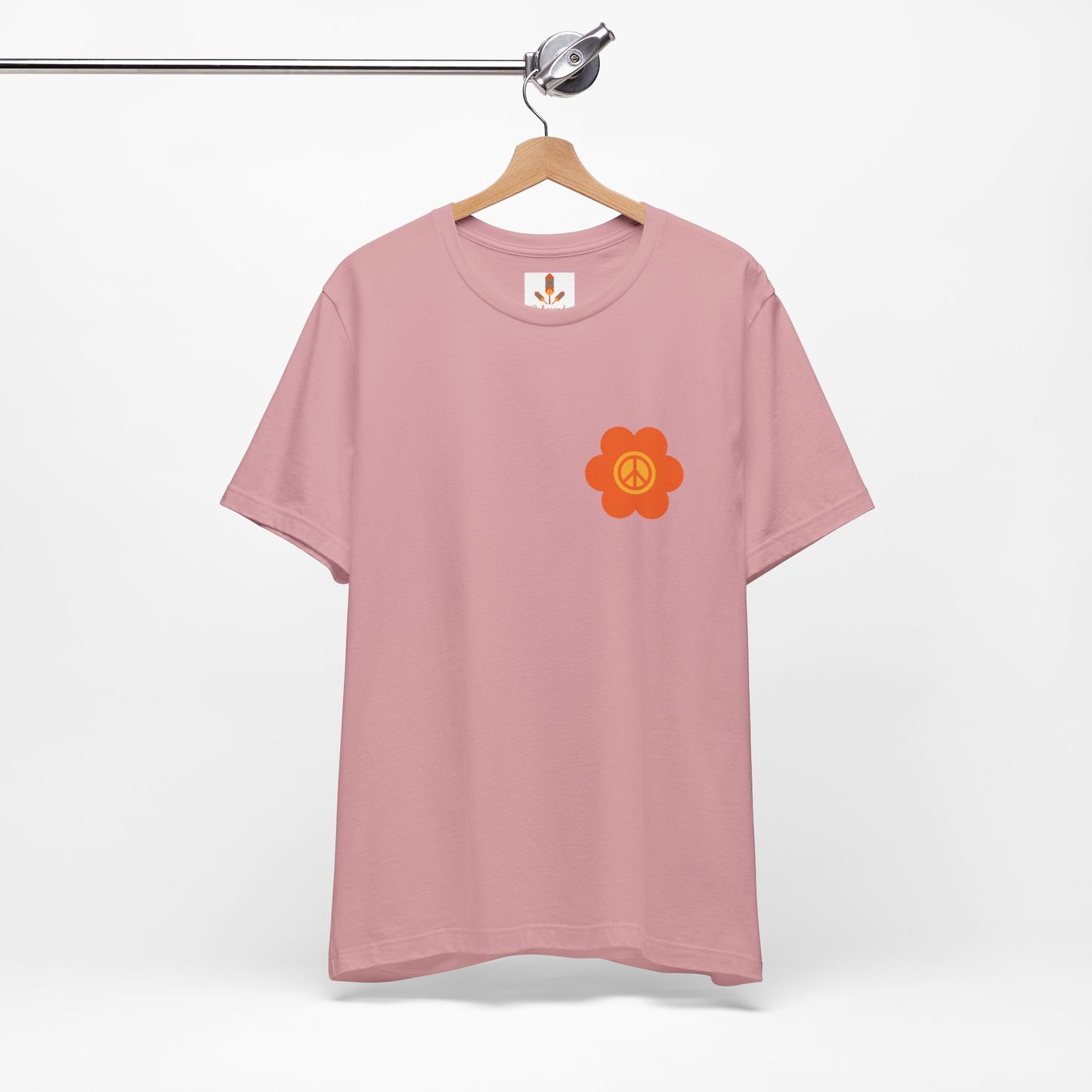Peace Sign in Orange Flower T-shirt