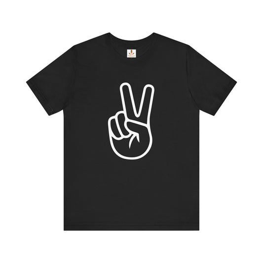 White Simple Peace Hand Sign T-shirt